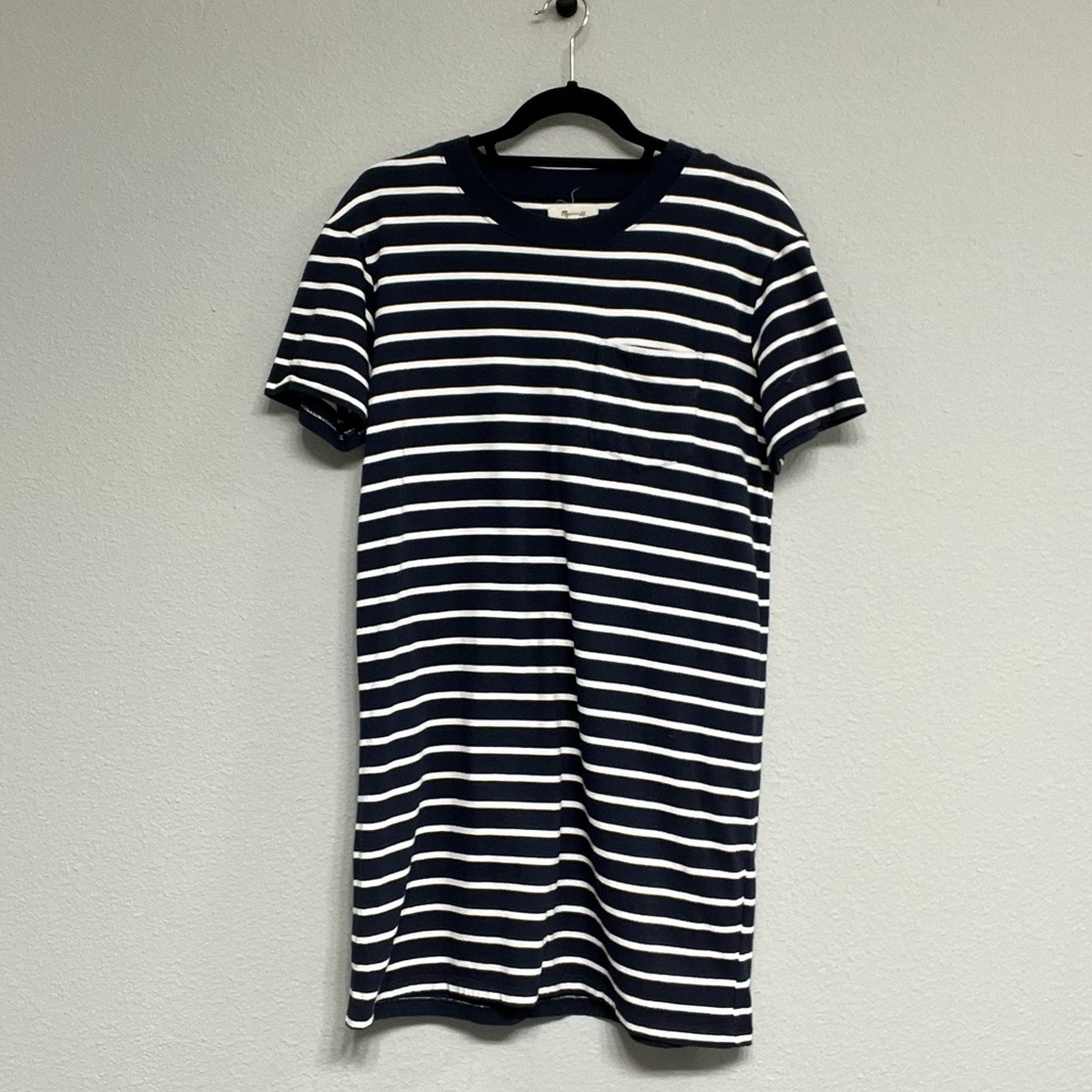 Madewell Navy & White Stripes T-Shirt Dress